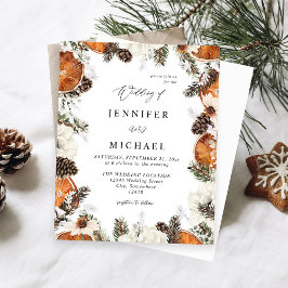 Lámina Naranja Presupuestario y Boda Rústico Floral Blanc