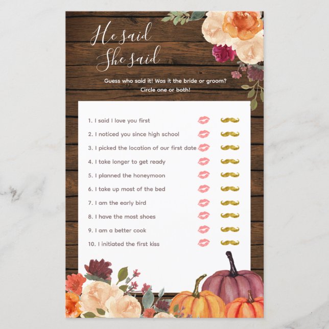 Lámina Naranja quemada de calabaza de madera Dijo que los (Anverso)