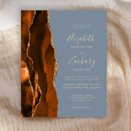 Lámina Naranja quemado de presupuesto Agate Dusty Blue Bo