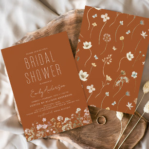 Lámina Naranja Quemado de Presupuesto Boho Wildflower Duc