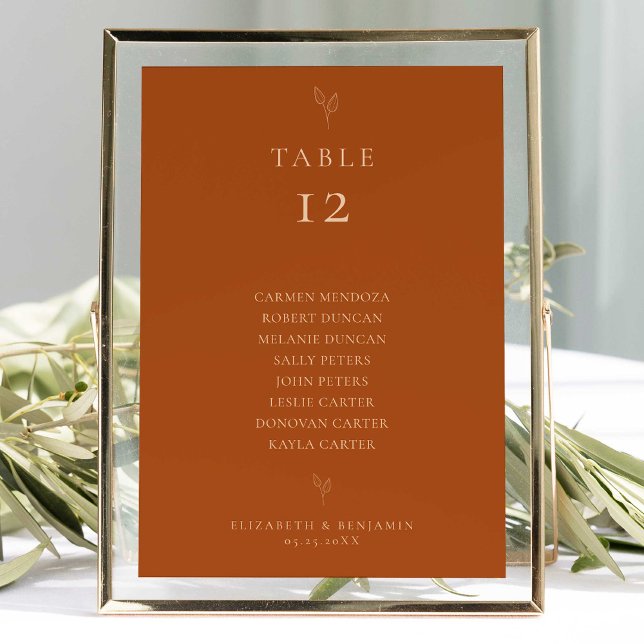 Lámina Naranja Quemado de Tabla de Asientos del Boda de p (Subido por el creador)