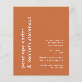 Lámina Naranja quemado moderno presupuesto Invitación a m