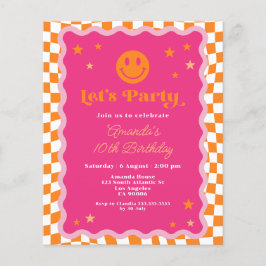 Lámina Naranja rosado de presupuesto Invitación de cumple