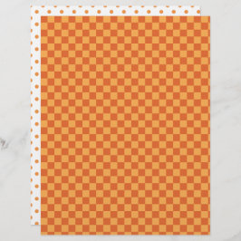 Lámina Naranja/ Rust Checkerboard y Polka Dots Scrapbook