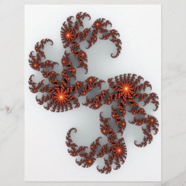 Lámina Naranja Sunburst Fractal (Anverso)