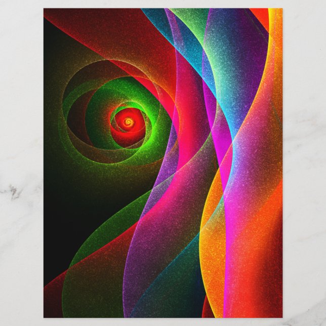 Lámina Naranja Verde Rojo Patrón de arte abstracto modern (Anverso)