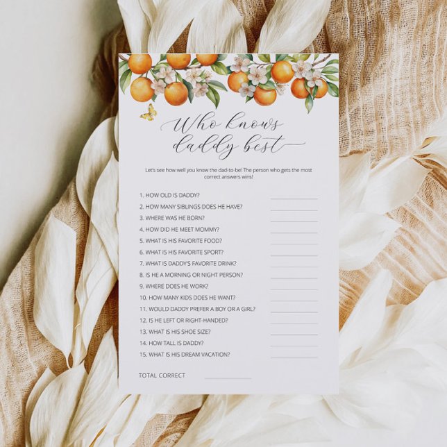 Lámina Naranjas que conocen a papi mejor juego de Baby Sh (Subido por el creador)