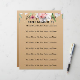 Lámina Narciso blanco en el Rótulo de asiento de Boda de 