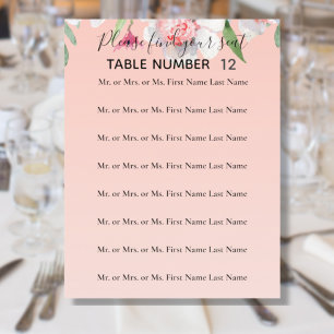 Lámina Narciso blanco en volante de asientos de Boda rosa