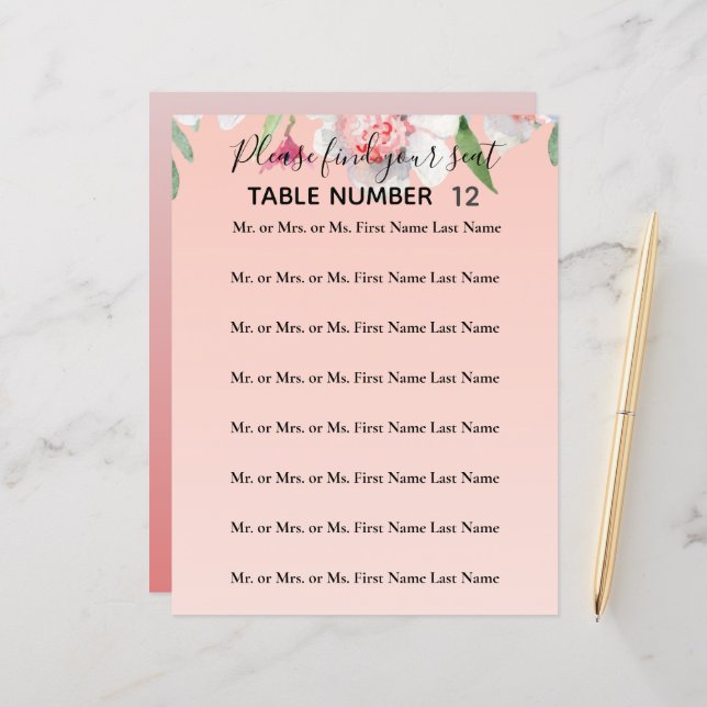 Lámina Narciso blanco en volante de asientos de Boda rosa (Anverso/Reverso In Situ)