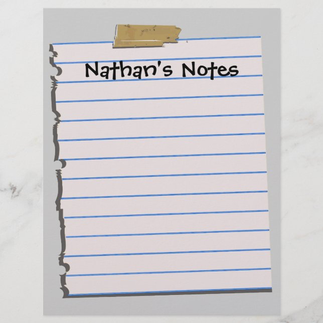 Lámina Nathan's Notes Fun Letterhead Stationery (Anverso)