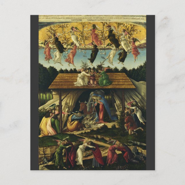 Lámina Natividad Mística por Sandro Botticelli  (Anverso)