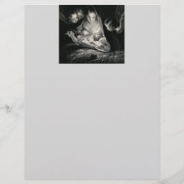 Lámina Natividad Niño Jesús Virgen María Angelo Blanco Ne