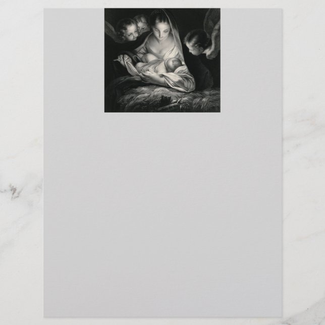 Lámina Natividad Niño Jesús Virgen María Angelo Blanco Ne (Anverso)