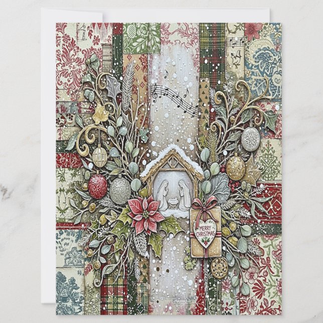 Lámina Nativity Christmas craft paper (Anverso)