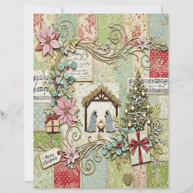Lámina Nativity Christmas craft paper (Anverso)