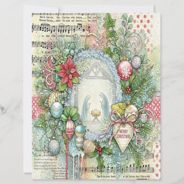 Lámina Nativity Christmas craft paper (Anverso)