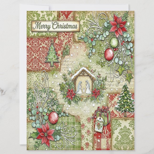 Lámina Nativity Christmas craft paper (Anverso)