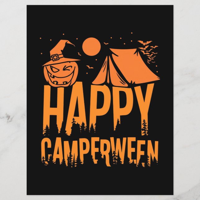 Lámina Naturaleza del campamento de Halloween (Anverso)