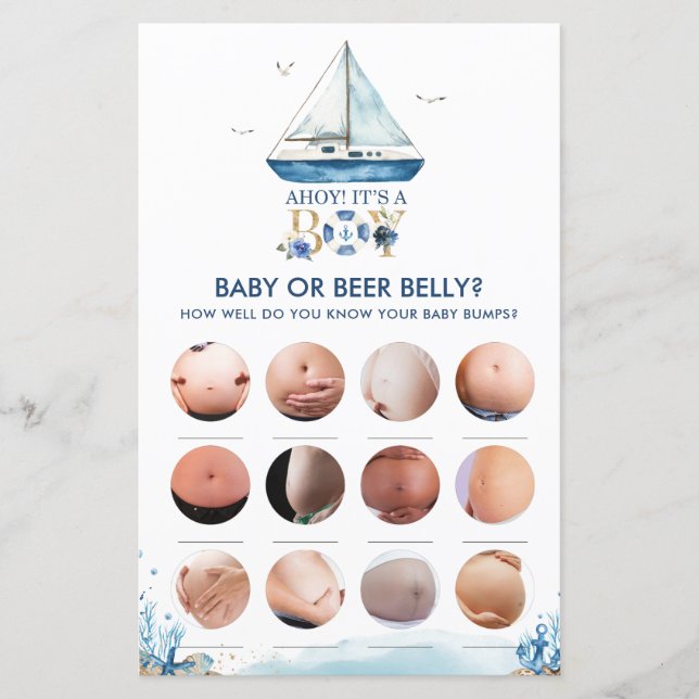 Lámina Nautical Ahoy es un niño lo que hay en tu juego de (Anverso)