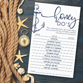 Lámina Nautical Anchor Bridal Shower Game Honey Do