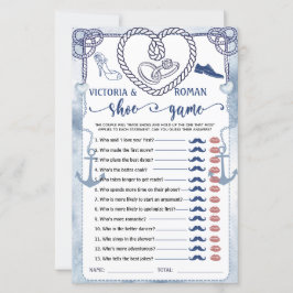 Lámina Nautical The Shoe Game Bridal Shower Wedding Card