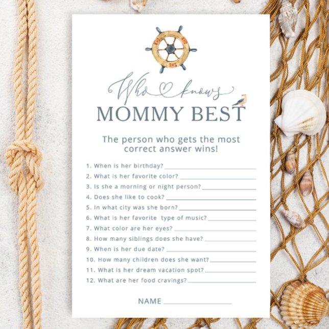 Lámina Nautical Who Knmy Best Baby Shower Game (Subido por el creador)