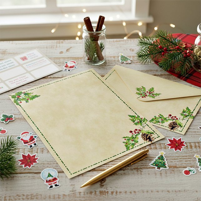 Lámina Navidad de acebo y piñas (Subido por el creador)