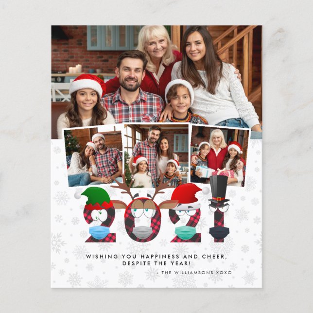 Lámina Navidades 2021 | Máscaras de diversión y 4 fotos d (Anverso)