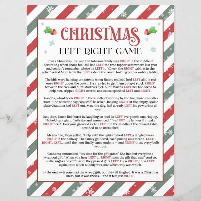 Lámina Navidades A La Izquierda A La Derecha Pasar El Act (Anverso)