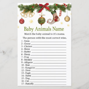 Lámina navidades abastecedores de animales bebé Juego de 