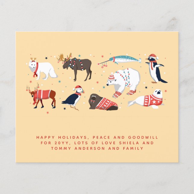 Lámina Navidades Animales de Invierno Carta Anual Persona (Anverso)