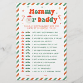 Lámina Navidades Baby Shower adivina quién juega