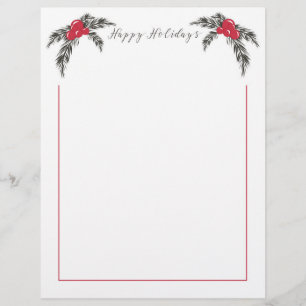Lámina Navidades Berries Happy Holidays Letterhead