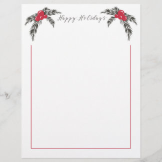 Lámina Navidades Berries Happy Holidays Letterhead