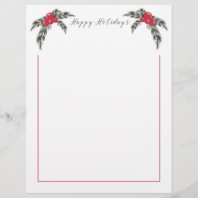 Lámina Navidades Berries Happy Holidays Letterhead (Anverso)