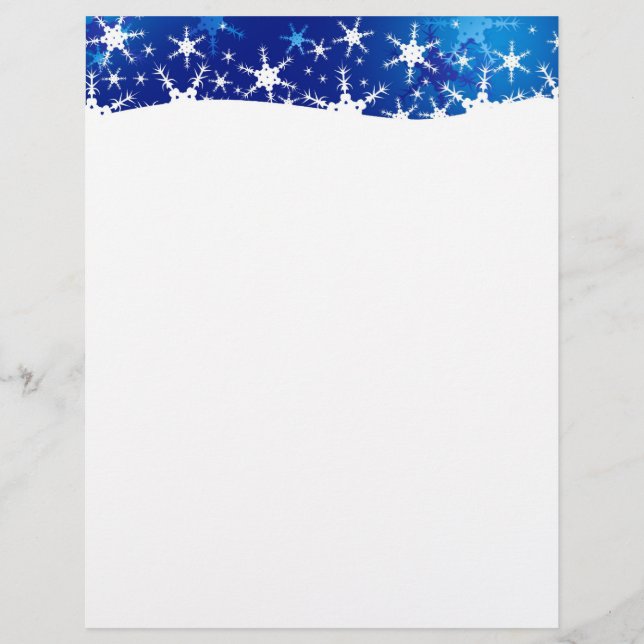 Lámina Navidades Blue Winter Snowflakes (Anverso)