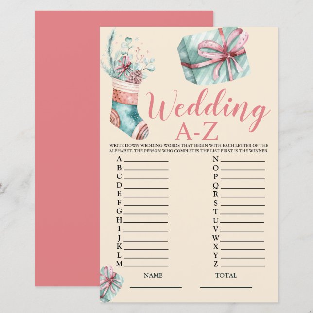 Lámina Navidades boda A-Z en juego de novias (Anverso / Reverso)