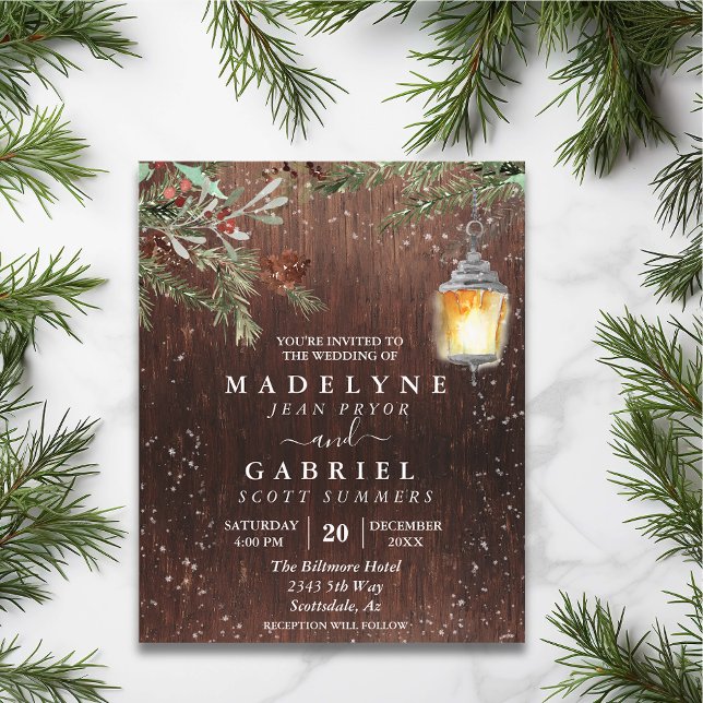 Lámina Navidades Boda de la Madera Rustic Pine Drop Winte (Subido por el creador)