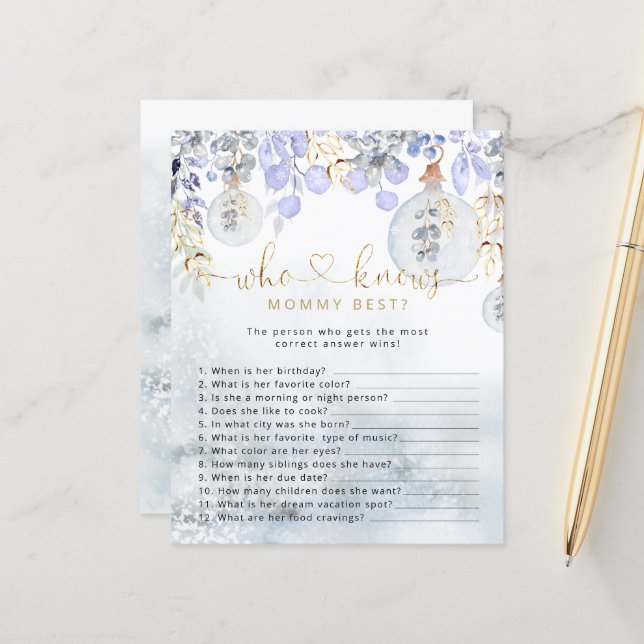 Lámina Navidades burbuja azul que conoce a mamá mejor jue (Anverso/Reverso In Situ)