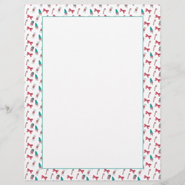Lámina Navidades Candy Cane Pattern Letterhead (Anverso)