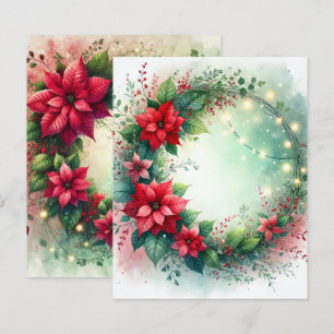 Lámina Navidades caprichosos Poinsettia Wreath Scrapbook