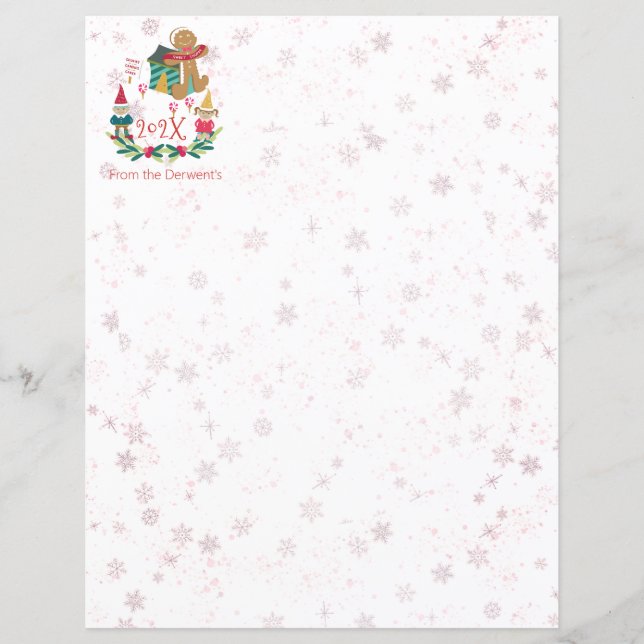 Lámina Navidades Carta Personal Cute Holiday Village (Anverso)