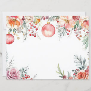 Lámina Navidades coloridos Baubles y Flores