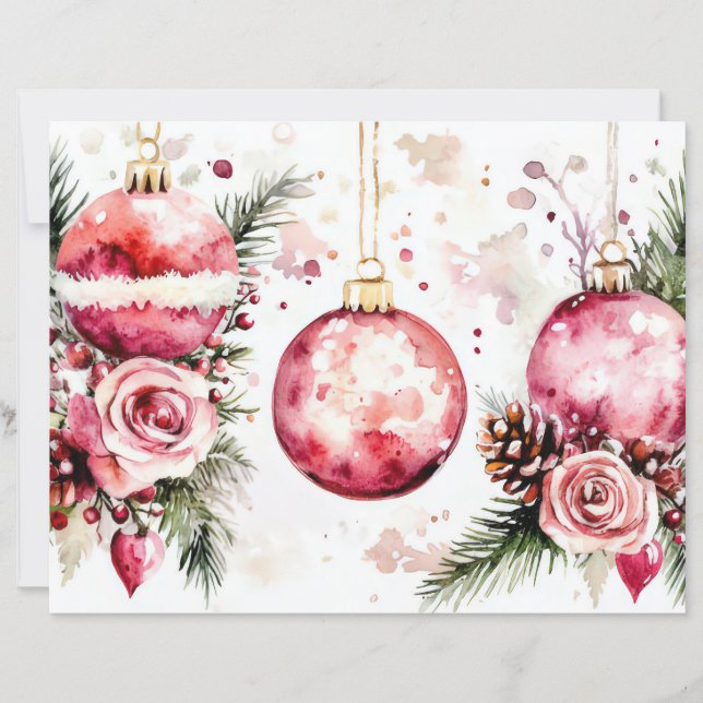 Lámina Navidades coloridos Baubles y Flores (Anverso)