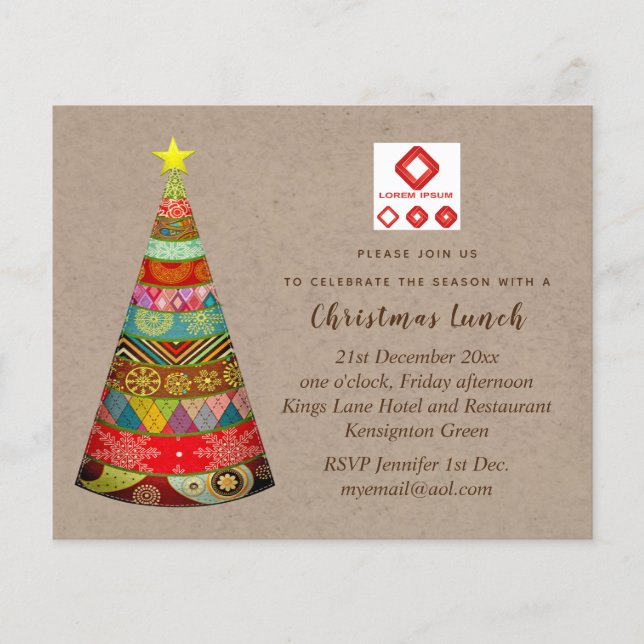 Lámina Navidades corporativos invitan (ADD LOGO) a Kraft  (Anverso)