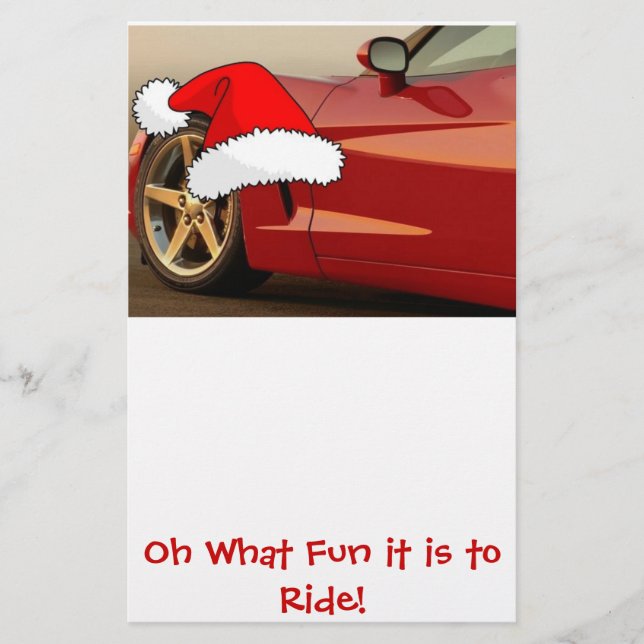 Lámina Navidades Corvette rojo (Anverso)