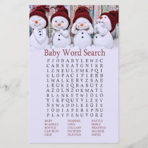 Lámina Navidades Cuadros Snowman Baby Shower Word Search