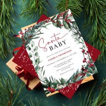 Navidades de acuarela de presupuesto Santa Baby Sh