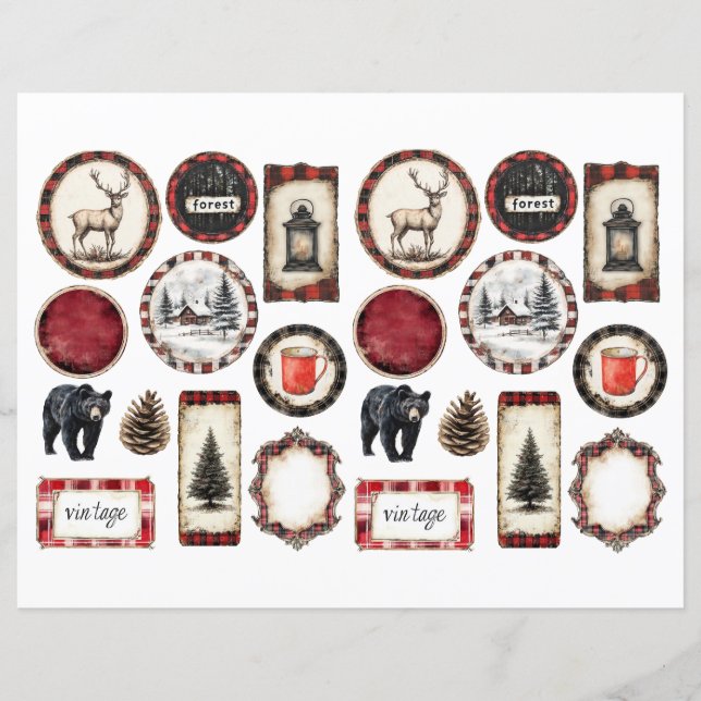 Lámina Navidades de acuarela en temporada de feriado (Anverso)